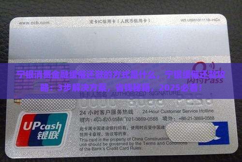 宁银消费金融缓催还款的方式是什么