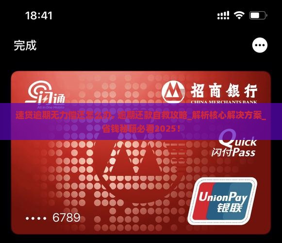 速贷逾期无力偿还怎么办