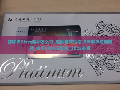 邮你贷2万元逾期怎么办