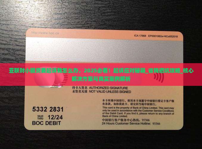 亚联财小额贷要起诉我怎么办