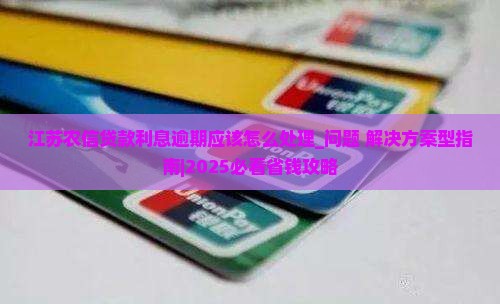 江苏农信贷款利息逾期应该怎么处理