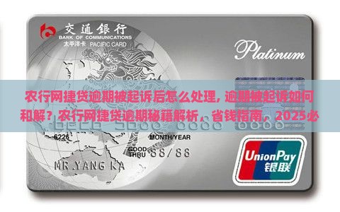 农行网捷贷逾期被起诉后怎么处理