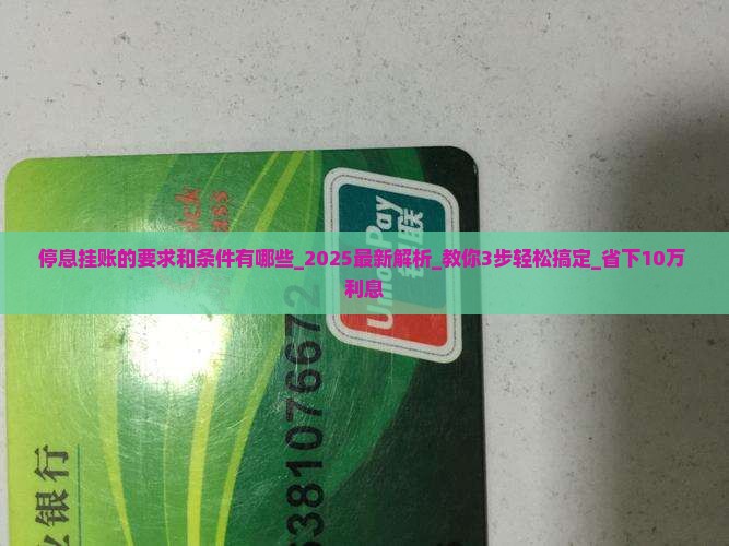 停息挂账的要求和条件有哪些