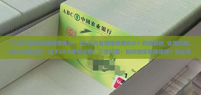 打2万元的官司律师费多少 打2万元的官司律师费多少
